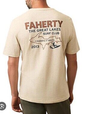 Faherty Sunwashed Regenerative Graphic Tee - Island Dune Heather